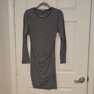 Elegant Gray Long Sleeve Dress